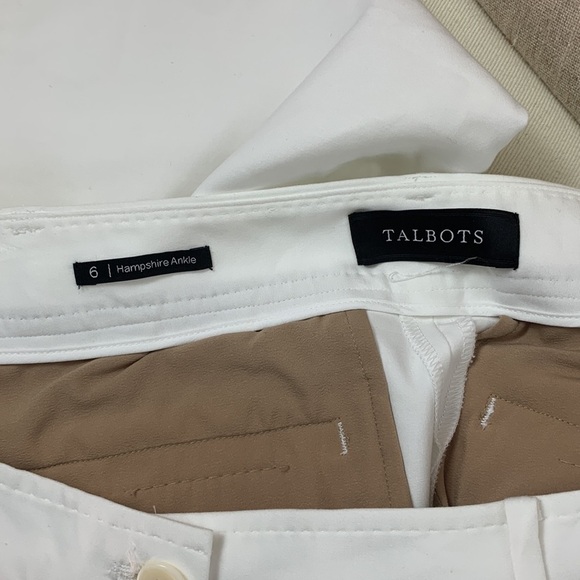 TALBOTS HAMPSHIRE ANKLE PANTS in White Size 6 - Picture 8 of 8
